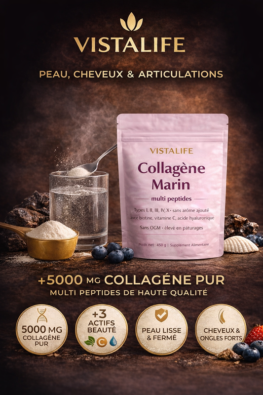 Collagène marin multi peptides type I II III V X 450g